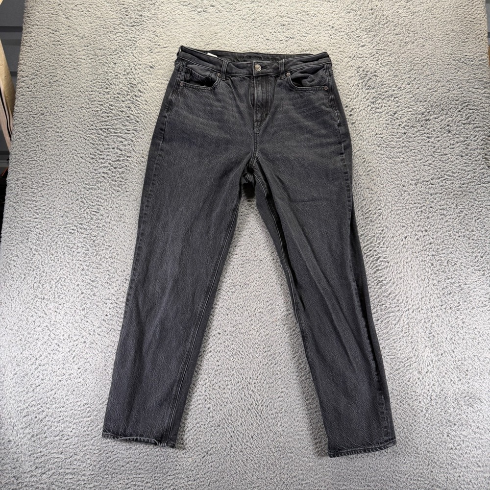 American Eagle Outfitters Jeans Womens 10 Black Cotton Denim Mom Workwear Travel